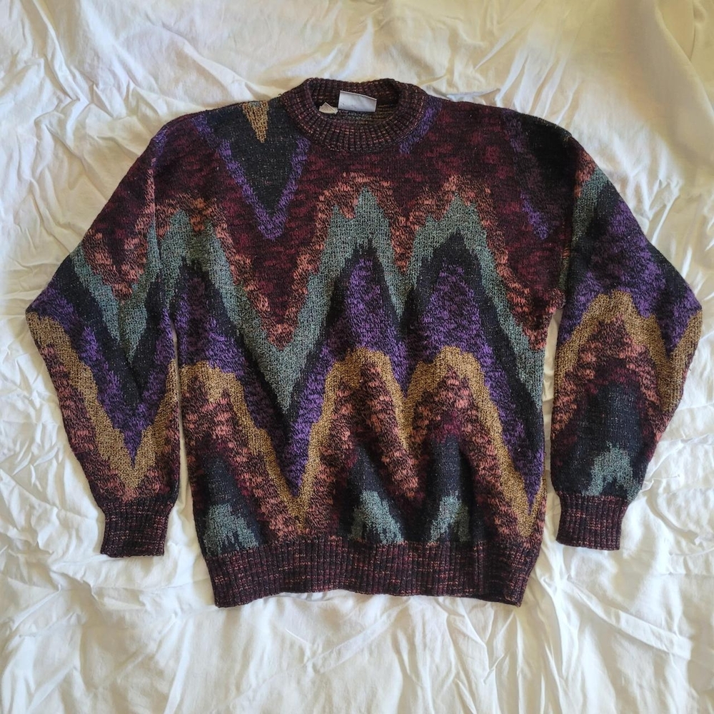 Vintage Multicolor Zigzag Sweater